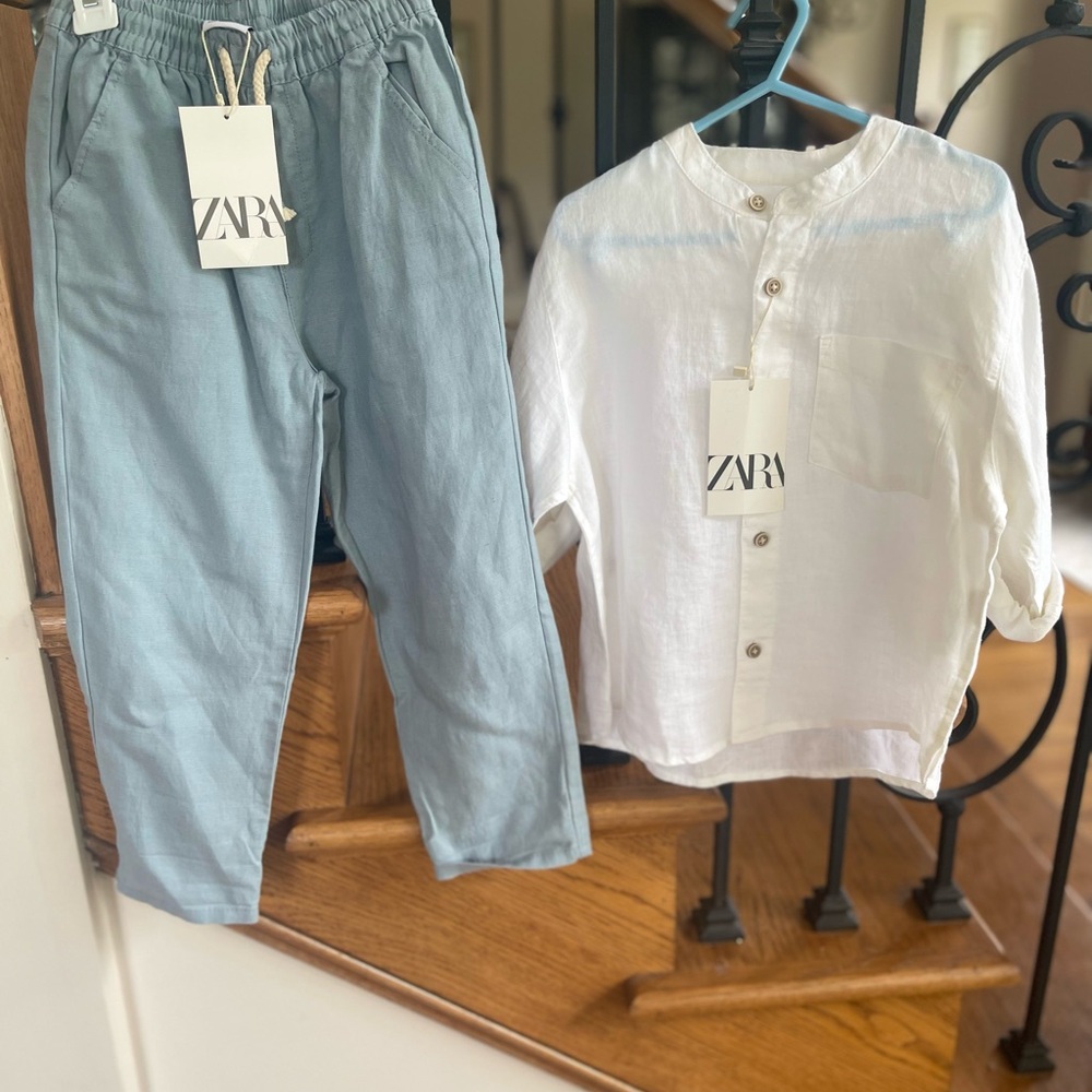 Zara White and Blue Outfit Set - Picture 2 of 5